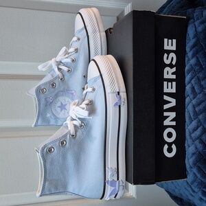 Converse CTAS Lift High-Tops with Butterflies In Blue Supermoon, Size 8.5 W, NWT